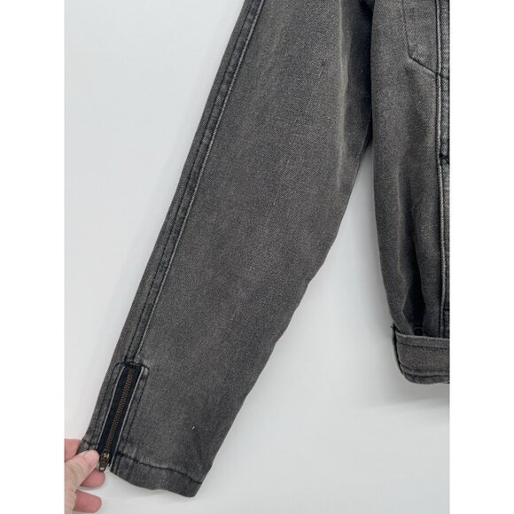 The Laundry Room Jean Jacket One Size Moto Acid Wash Rose All Day Preppy Y2K - Picture 3 of 12